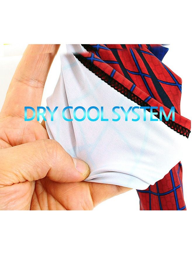 Spiderman Pattern Protection Arm Sleeves for Men Women, Compression Athletic Sleeves, Cooling Sleeves, Tattoo Cover up for Outdoor (Red, Blue) - Image 4
