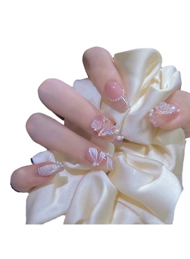 Goolsky أظافر مضغوطة بتصميم فيري ريبون بيرل باو - Image 5