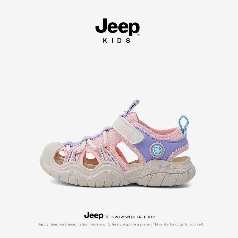 Jeep Kidsren'S Sandals Baotou Summer Boys' Beach Shoes Soft Sole Kidsren'S Baby Shoes Girls' Shoes - Image 1