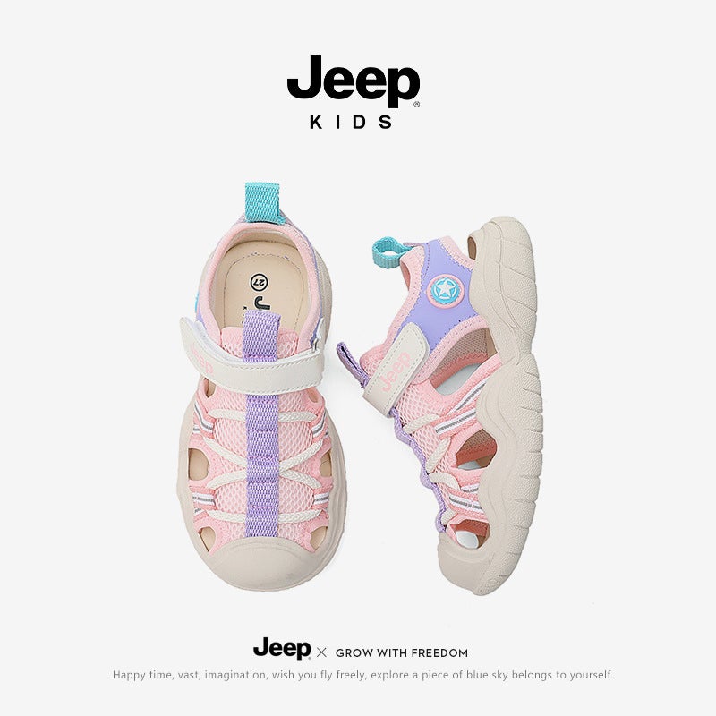 Jeep Kidsren'S Sandals Baotou Summer Boys' Beach Shoes Soft Sole Kidsren'S Baby Shoes Girls' Shoes - Image 3