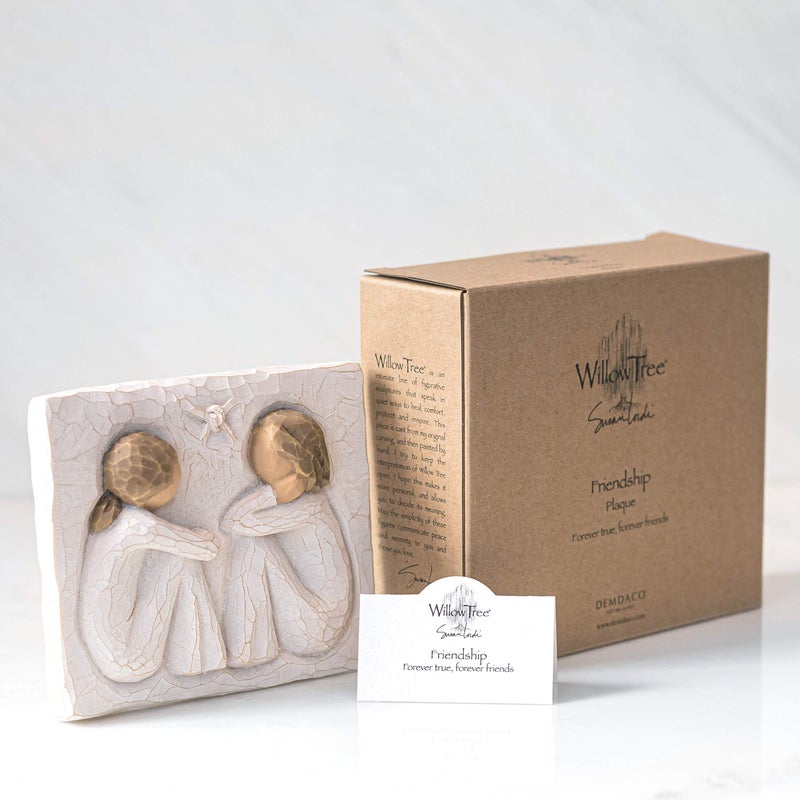 Willow Tree Friendship  Forever True  Forever Friends  an Expression of Friendship and Sisterhood in Carved Bas-Relief  Sculpted Hand-Painted Plaque - Image 4