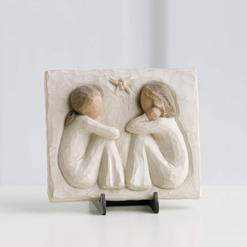 Willow Tree Friendship  Forever True  Forever Friends  an Expression of Friendship and Sisterhood in Carved Bas-Relief  Sculpted Hand-Painted Plaque - Image 3