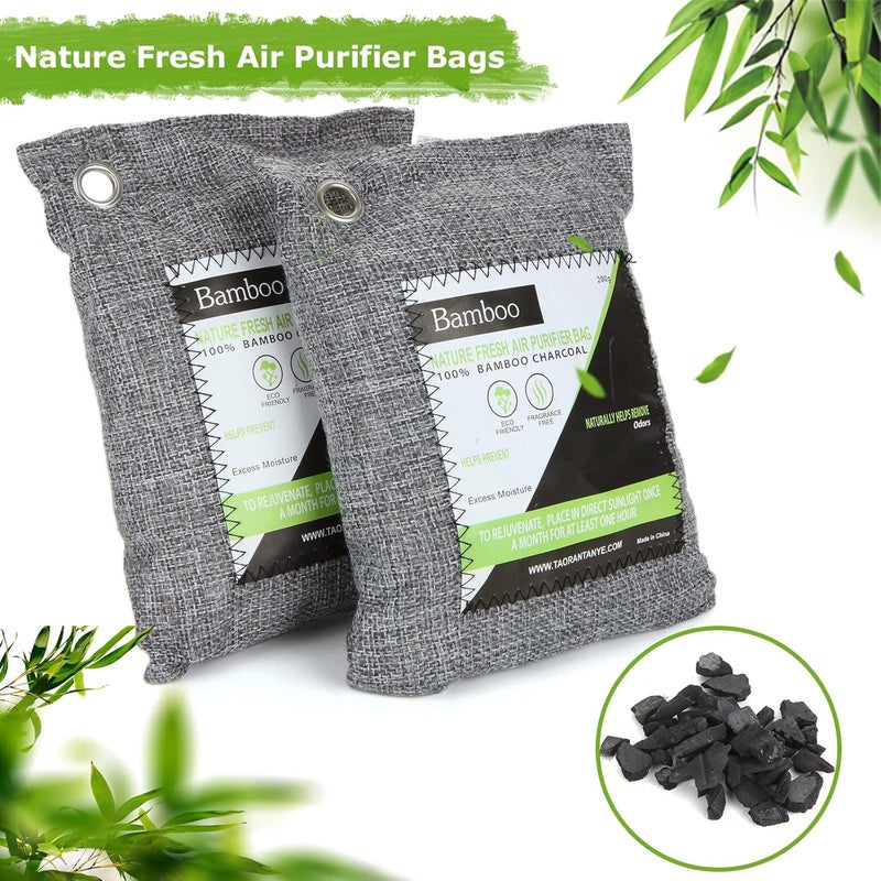 MIVIDE 6PCS 200G Nature Fresh Air Purifier Bags, Activated Bamboo Charcoal Air Purifying Bag, Wardrobe Air Freshener, Odor Eliminators for Home, Cars, Closets, Bathrooms - Image 4