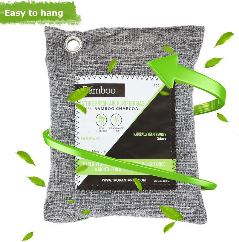 MIVIDE 6PCS 200G Nature Fresh Air Purifier Bags, Activated Bamboo Charcoal Air Purifying Bag, Wardrobe Air Freshener, Odor Eliminators for Home, Cars, Closets, Bathrooms - Image 3