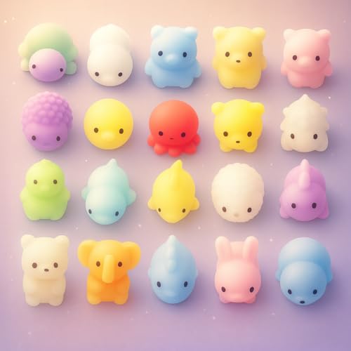 KUUQA 25Pcs Mochi Squishy Toys Kawaii Squishies Animals Panda Cat Paw Cute Mini Soft Squeeze Stress Reliever Balls Toys Birthday Party Bag Gifts Favours for Kids Adult - Image 3