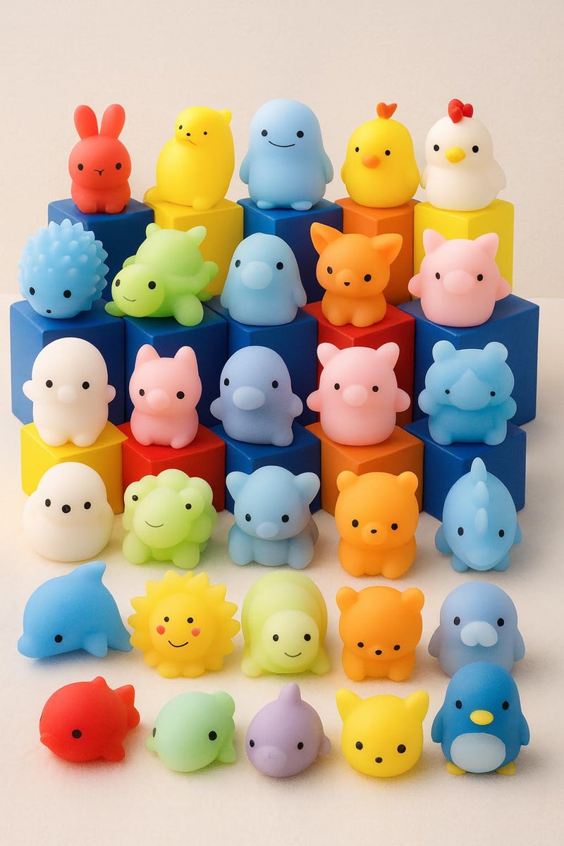KUUQA 25Pcs Mochi Squishy Toys Kawaii Squishies Animals Panda Cat Paw Cute Mini Soft Squeeze Stress Reliever Balls Toys Birthday Party Bag Gifts Favours for Kids Adult - Image 4