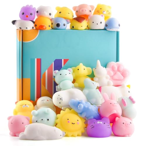 KUUQA 25Pcs Mochi Squishy Toys Kawaii Squishies Animals Panda Cat Paw Cute Mini Soft Squeeze Stress Reliever Balls Toys Birthday Party Bag Gifts Favours for Kids Adult - Image 1