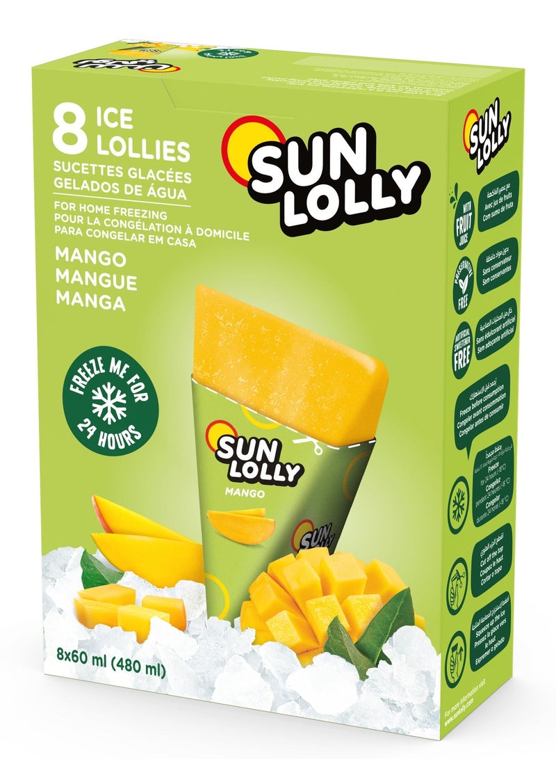 Sunlolly Mango Lolly for Home Freezing 60ml x 8 - Image 1