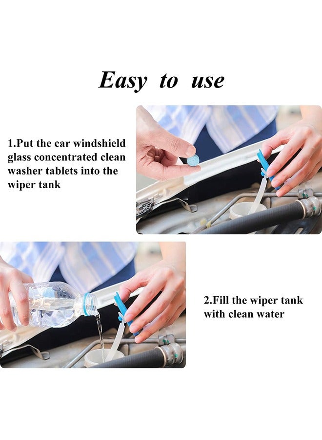 Arabest 100 Pieces Car Windshield Glass Concentrated Washer Tablets Solid Car Effervescent Tablets Glass Solid Wiper Cleaning Tablets for Car Kitchen Window  - Image 2