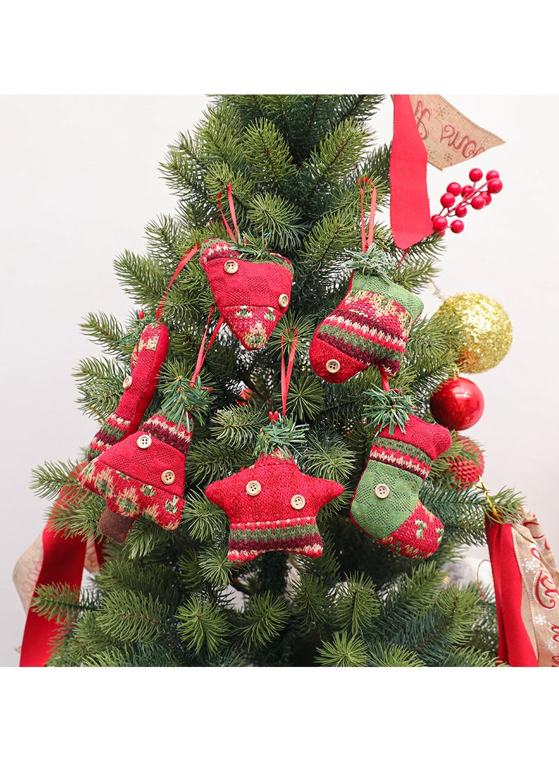 AUTOYSUR Christmas Tree Ornaments Decorations,6pcs Christmas Tree Pendant Decorations,Christmas Hanging Pendant for Christmas Birthday Holiday Party Decor - Image 1