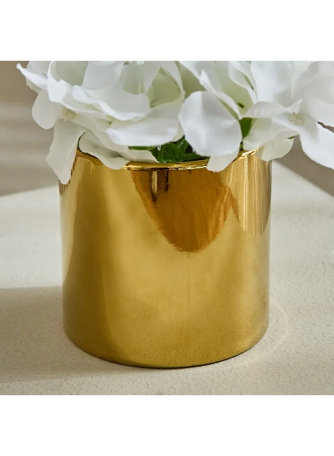 Home Box Areos Ceramic Pot Hydrangea Arrangement - 15x15x13 cm