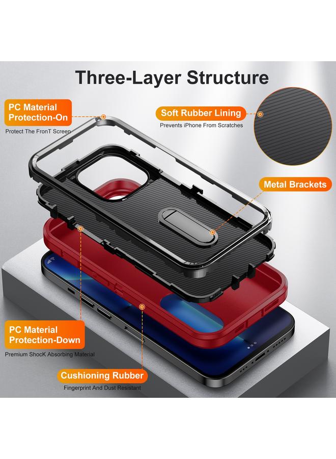 زبون جراب لهاتف iPhone 11 Pro Max 3 في 1 جراب هاتف قوي مع حامل - Image 4