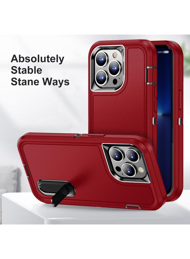 زبون جراب لهاتف iPhone 11 Pro Max 3 في 1 جراب هاتف قوي مع حامل - Image 2