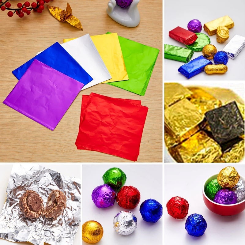 CAKE DECOR Aluminum Cut Foil Chocolate Wrapper – Multicolor 8cm x 8cm / 3.15 x 3.15 inches – 200pcs, Perfect for Candy & Dessert Wrapping - Image 5