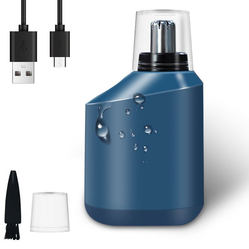 Blue Rechargeable Nose Ear Hair Trimmer Professional Painless Eyebrow And Facial Hair Trimmer For Men And Women With Powerful Motor And Dual Edge Blade - Image 5
