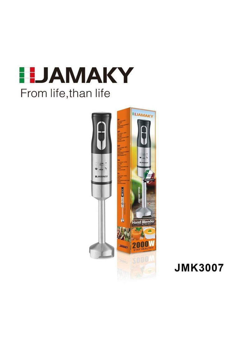 JAMAKY Italy Electric hand blender from Jamaki, capacity 2000 watts, jmk 3007, 2000.0 watts (Italian), with one year warranty 