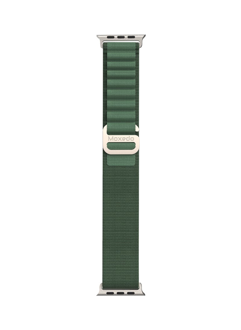 Moxedo - Moxedo Alpine Loop Watch Band Adjustable Sports Nylon Woven with Titanium G-Hook Strap Compatible with Apple Watch Band Series 8,7,6,5,4,3,2,1,SE Ultra design for 44mm,45mm,49mm (Army Green) - Image 1