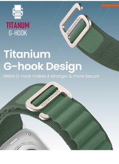 Moxedo Moxedo Alpine Loop Watch Band Adjustable Sports Nylon Woven with Titanium G-Hook Strap Compatible with Apple Watch Band Series 8,7,6,5,4,3,2,1,SE Ultra design for 44mm,45mm,49mm (Army Green)  - Image 3