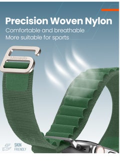 Moxedo Moxedo Alpine Loop Watch Band Adjustable Sports Nylon Woven with Titanium G-Hook Strap Compatible with Apple Watch Band Series 8,7,6,5,4,3,2,1,SE Ultra design for 44mm,45mm,49mm (Army Green)  - Image 2