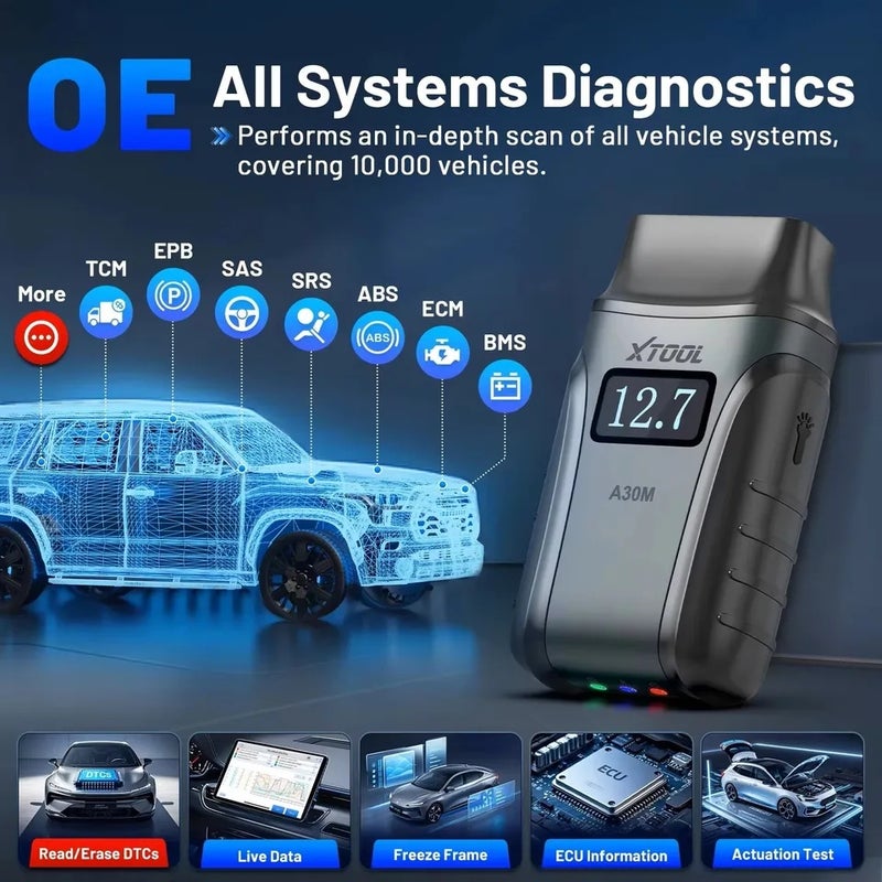 أداة اكس  جهاز فحص أعطال السيارة Xtool Anyscan+ A30M V2.0 Hot Version AI-Assisted OBD2 BT Diagnostic Tools Canfd All Car Full System Bi-directional 26 Reset - Image 4