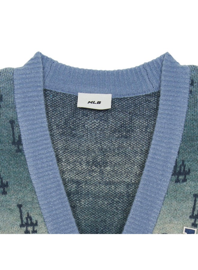 MLB Men'S And Women'S Couple Retro Full Print Gradient Monogram Knitted Cardigan 25 Autumn Kcm03 - Image 4