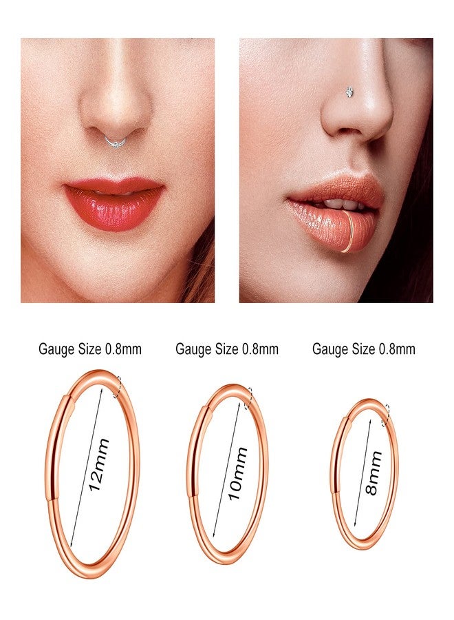 ONESING 55 Pcs 20G Nose Rings for Women Nose Rings Hoops Nose Piercing Jewelry L Shape Nose Studs Screw CZ Nose Bone Studs Stainless Steel Gold Body Piercing Jewelry - Image 3