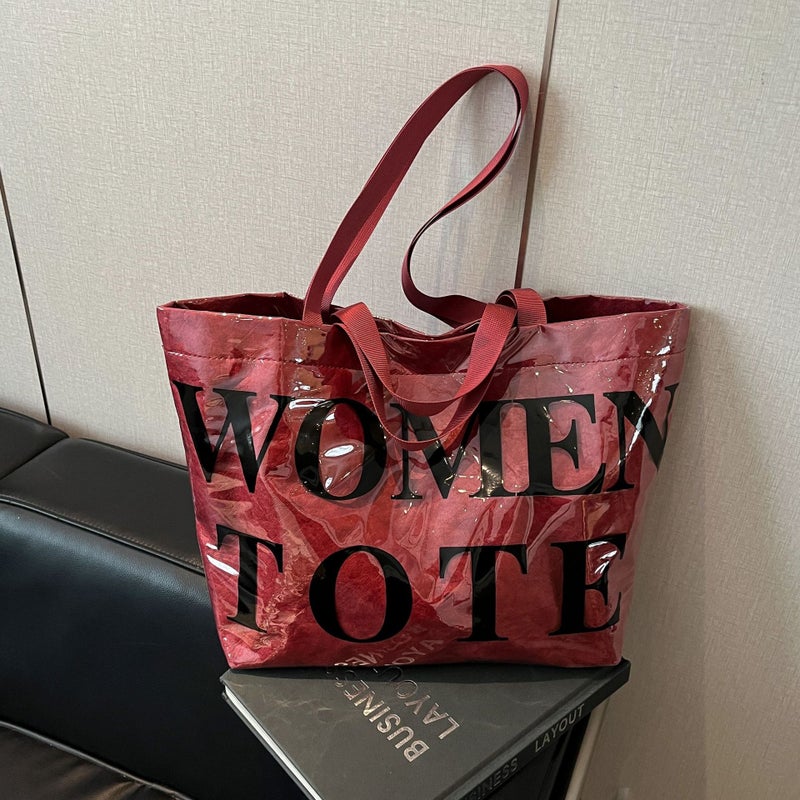 Women'S New Tote Bag, High-End Lettering, Large-Capacity Commuter Design, Personalized Shoulder Handbag - Image 4