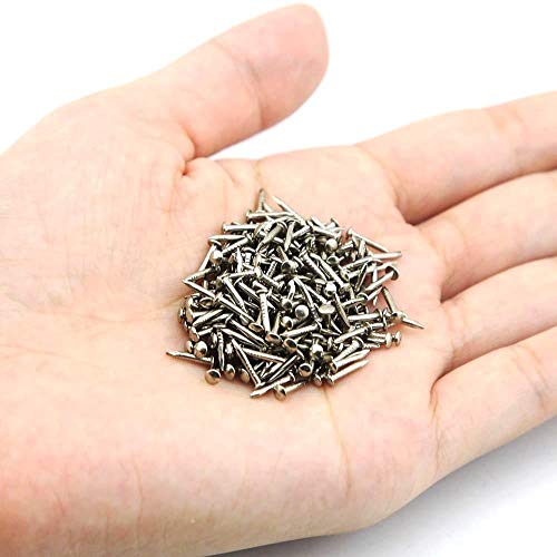 BLUELEC Tiny Wooden Nails for DIY Craft Projects, Antique Drawer Repairing, Mini Boxes Decorative Accessories[Set of 200pcs]0.039×0.39inch (1×10mm,Silver) - Image 4