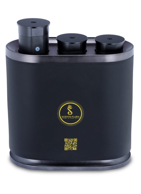 SCENT TRINITY - موزع عطور بثلاث رؤوس رذاذ، يتحكم فيه بالتطبيق، استكشف 3 روائح مميزة (أسود)