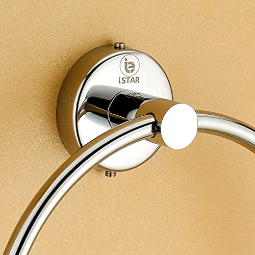 iSTAR Stainless Steel 304 Grade Chrome Finished Round Ring/Towel Ring/Napkin Holder/Towel Hanger (Pack of 4) - Image 3