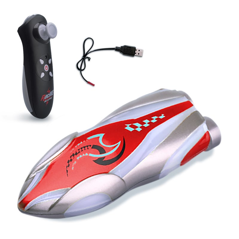 Remote Control Boat for Kids, 2.4GHz High-Speed Remote Control Stunt Boat for Seaside Pool Bathtub, Waterproof Boat Toy with LED Light (Red) - Image 1