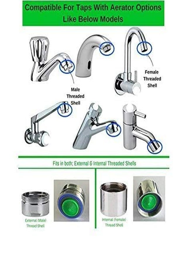 Quick click goods Brass Regular 22 mm Water Tap Aerator | Foam Flow | Standard Size | Female-Inner Thread | Green | Set of (5) - Image 4
