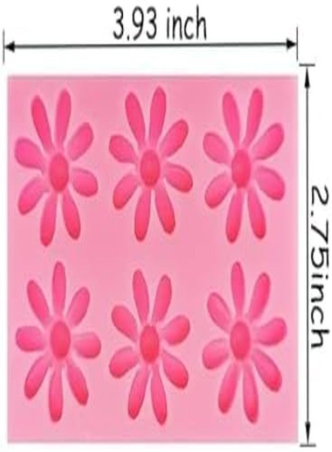 aoukoslt Pink Daisy Flower Silicone Molds Chrysanthemum Silicone Molds Small Flower Shapes Fondant Cake Chocolate Molds Polymer Clay Resin Mold for Cake Decoration Candy DIY Craft Ice Cube Soap Wax Making - Image 2