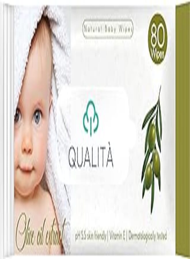 Qualita baby wipes with olive oil and calendula oil 80 wipes