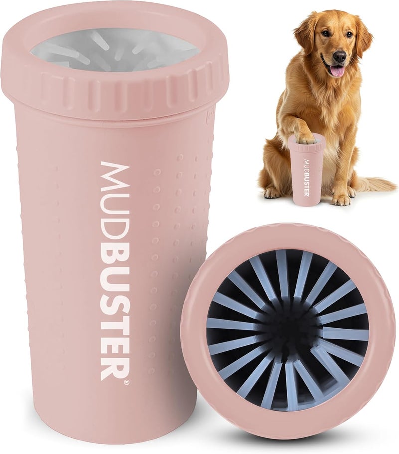 Dexas MudBuster Large Dog Paw Cleaner in Blush, Portable Paw Washer for Muddy Paws, Dog Foot Cleaning Cup with Gentle Silicone Bristles, Quick Clean Pet Paw Washer - Image 1