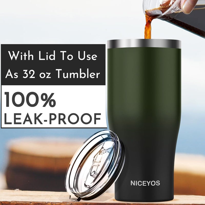 Niceyos Universal Iced Coffee Sleeve - Upgraded Double Wall Reusable Stainless Steel Holder Sleeves Insulator for Cold Drinks Fits Starbucks Dunkin Donuts McDonalds Small Medium Large Cup (Black Forest) - Image 3