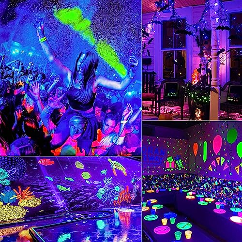 MELPO Black Light 30W LED Blacklight Flood Light Outdoor for Glow Party, Halloween Decoration, Body Paint, Fluorescent Poster, Neon Glow, IP66,US-Plug-Switch-6.7Ft Cord (4 Pack) - Image 3