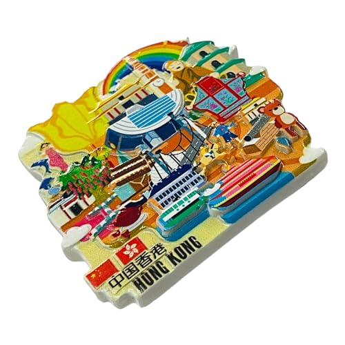 Krisah Fridge Magnet Resin 4D Countries Magnet Gift Souvenir Travel Magnets (Multi Hongkong) - Image 5
