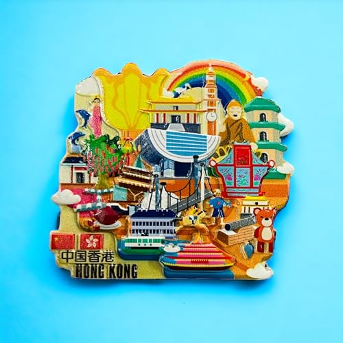 Krisah Fridge Magnet Resin 4D Countries Magnet Gift Souvenir Travel Magnets (Multi Hongkong) - Image 3