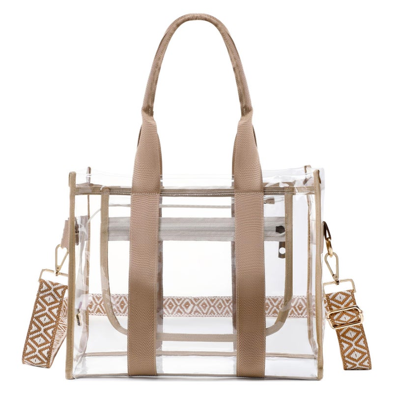 getgto Clear Bags for Women Tote Bag, Crossbody Bag, Stadium Approved Clear Purse for Sports Events, Concert, Work & Beach - Image 1