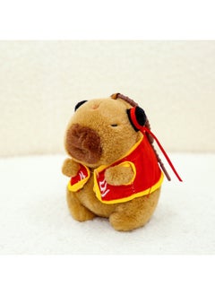 Authentic Capybara Kawaii Plush Doll Toy Soft Stuffed Animal Cushion Birthday Gift Cloth Doll Net Red Sensation Fluffy Toy-Color:12cm Nezha Capybara Pendant-twisting The Universe Vest Style-Height:As Shown In The Figure