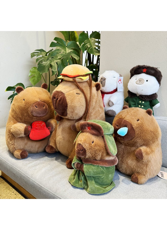 Generic - Authentic Capybara Kawaii Plush Doll Toy Soft Stuffed Animal Cushion Birthday Gift Cloth Doll Net Red Sensation Fluffy Toy-Color:12cm Nezha Capybara Pendant-twisting The Universe Vest Style-Height:As Shown In The Figure - Image 1