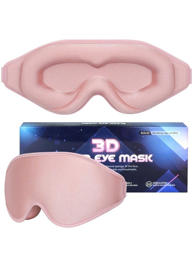 HOME-MART Sleep Mask,3D Contoured Eye Mask for Sleeping,99% Block Out Light Eye Masks, Zero Pressure Cup Blindfold for Men Women,Sleeping Mask with Adjustable Strap for Yoga, Traveling