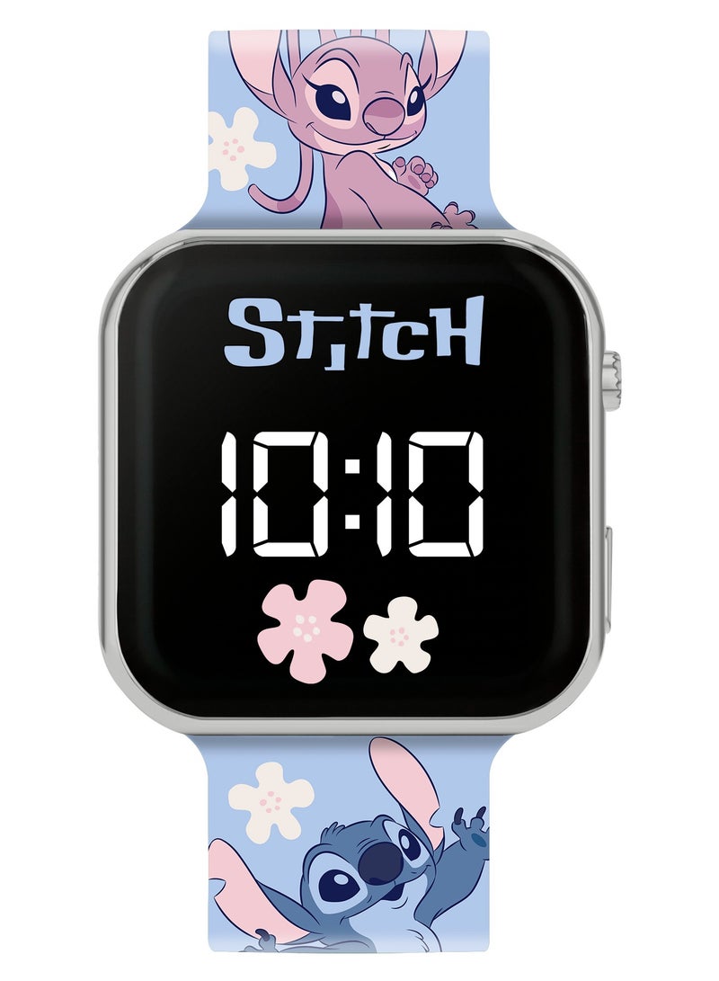 Disney Lilo & Stitch Blue Printed Strap LED Watch - LAS4200
