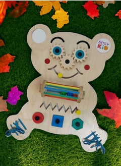 Busy Kid Smart Bear Montessori Busy Board - Educational Sensory Toy for Toddlers with Activities - Fine Motor Skills Development and Quiet Play - Montessori Inspired Learning Toy.  - Image 4