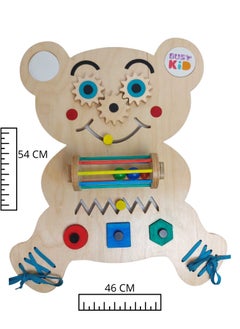 Busy Kid Smart Bear Montessori Busy Board - Educational Sensory Toy for Toddlers with Activities - Fine Motor Skills Development and Quiet Play - Montessori Inspired Learning Toy.  - Image 3