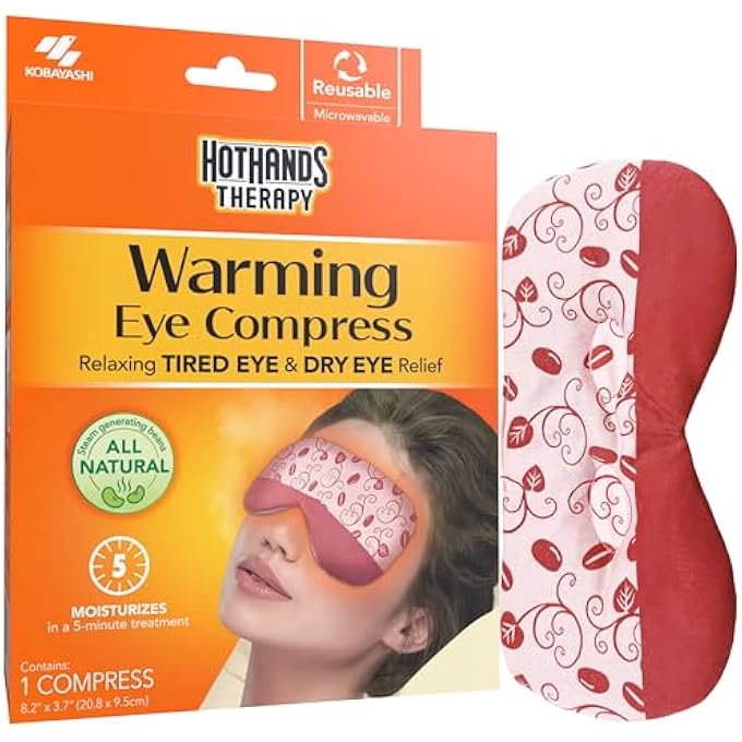 HotHands وسادة العين القابلة لإعادة الاستخدام بخار العلاج بدون رائحة، حمراء، مقاس واحد - Image 2