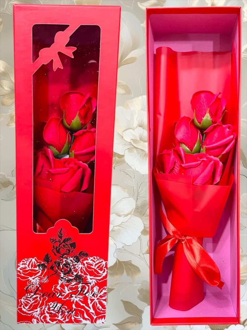 The Decor Affair The Decor Affair Artificial Red Rose Bouquet with Gift Box Roses Valentines Day Special 