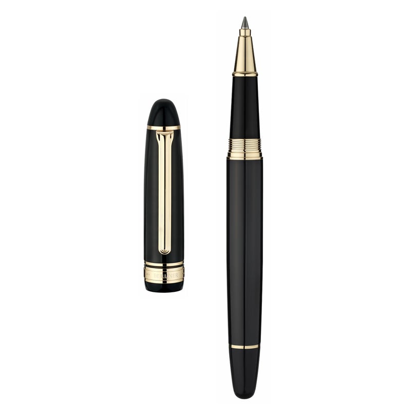 BEILUNER 319 Piano Black Lacquer Rollerball - Stunning Luxury Pen with 24K Gold, Heavy, Schneider Black Ink Refill, Best Gift Set for Men & Women, Professional, Executive Office, Fancy Classic Pens - Image 1