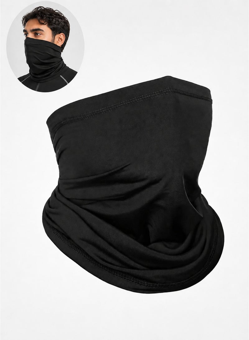 UPF 50+ Cooling Neck Gaiter, Water Sweat Activated Cooling Face Mask, 12 Styles Breathable Sun Cover, Unisex Bandana for Running Cycling Hiking Outdoor Work, Black - Image 1